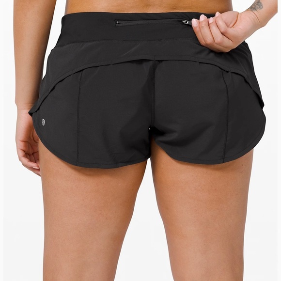 LULULEMON BLACK SPEED UP ATHLETIC SHORTS - Picture 2 of 6